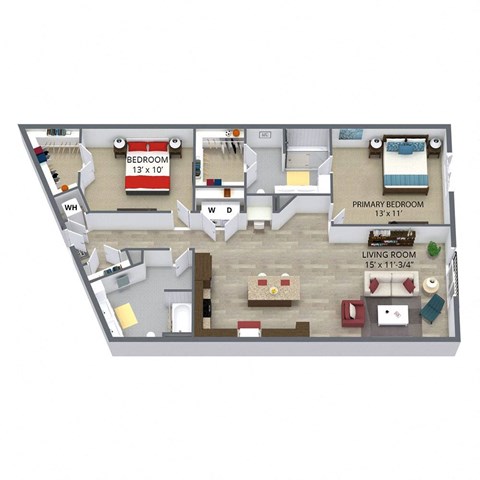 B9 Floor Plan at Aster Apartments, Beachwood Ohio